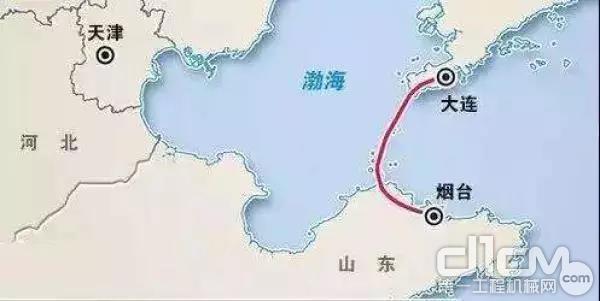 渤海湾跨海通道示意图